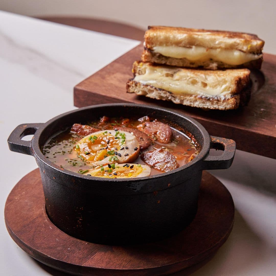 Army Stew and Grilled Cheese Sando