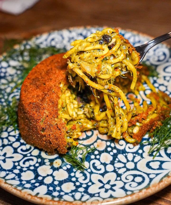 Pasta con Sarde a Timballo