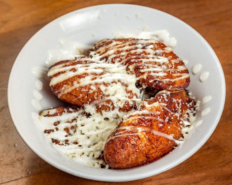 Fried Ripe Plantains and Crema