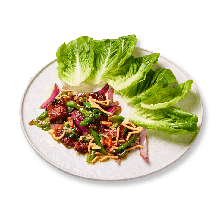 PEPPER STEAK LETTUCE WRAPS
