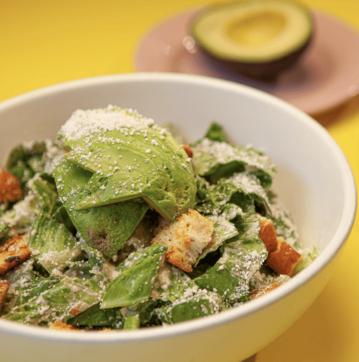 Avocado Caesar salad