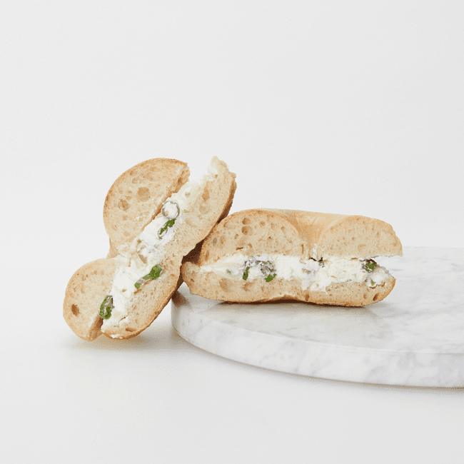 Scallion Cream Cheese Sandwich