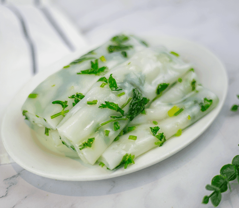 Chinese Cilantro Rice Noodle Roll 香菜肠粉