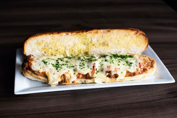 BBQ Chicken parmigiana hero