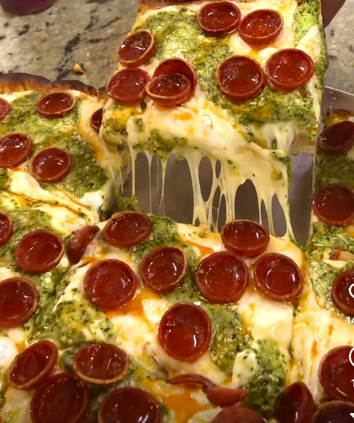 Hot Honey Pesto Roni Pie