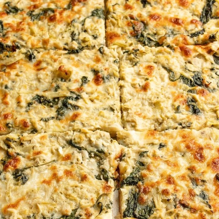 Spinach Artichoke Cauliflower Pizza