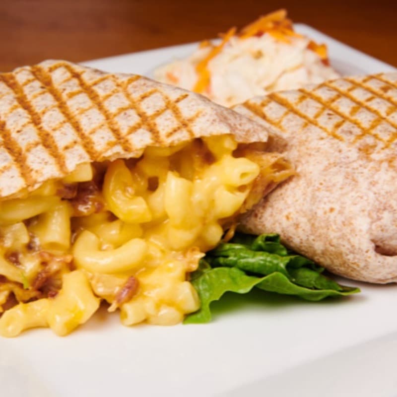 Chicken Finger Mac N Cheese Burrito