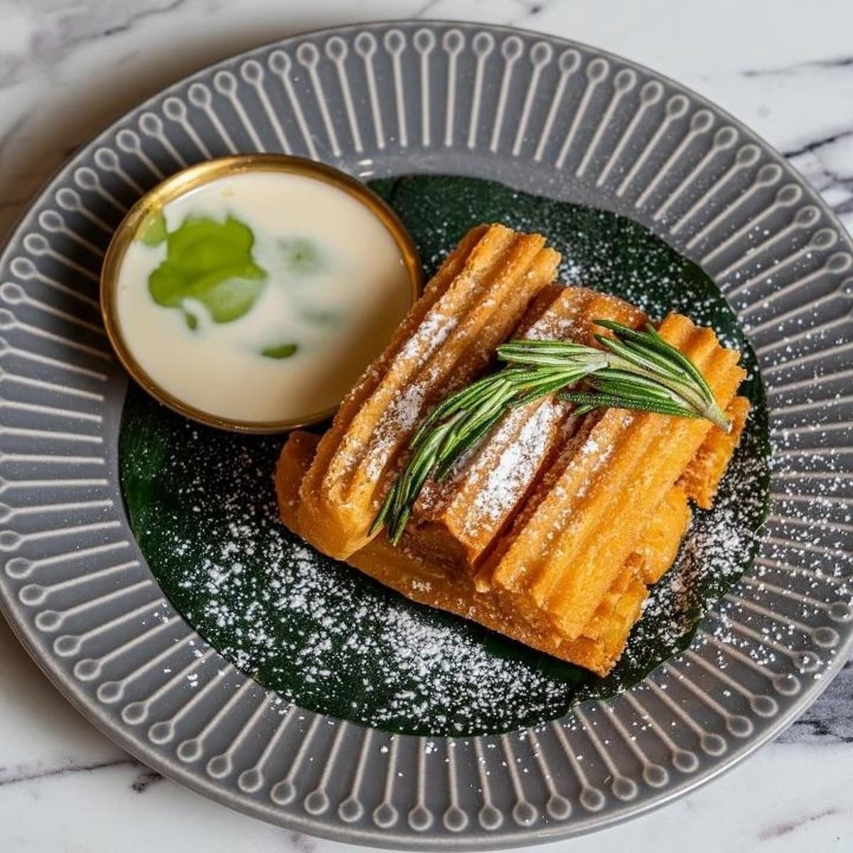 Churros with Pandan Custard Dip