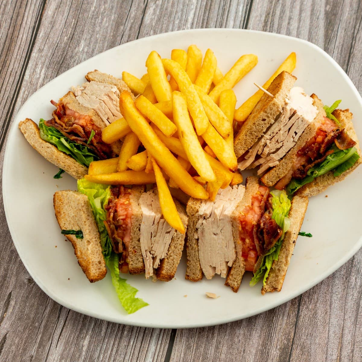 Chicken Salad Club Triple Decker Sandwich