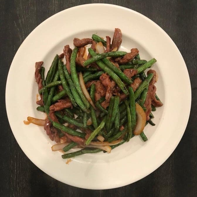 80. Shredded Beef and String Beans with Spicy Garlic Sauce