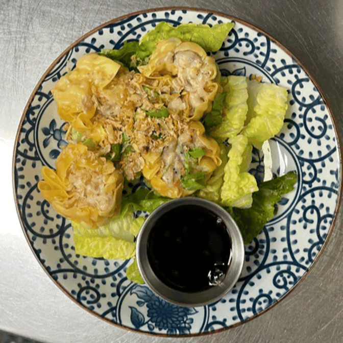 Steamed Chicken and Shrimp Dumpling