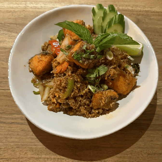 Salmon basil Fried Rice