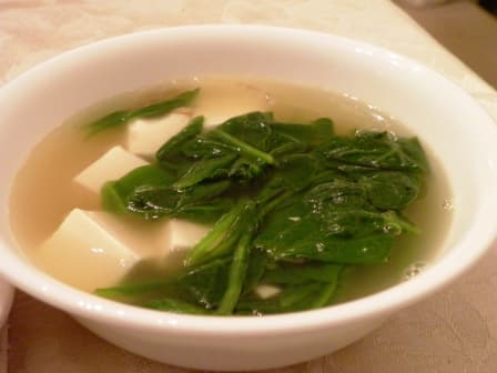 Tofu Spinach Soup