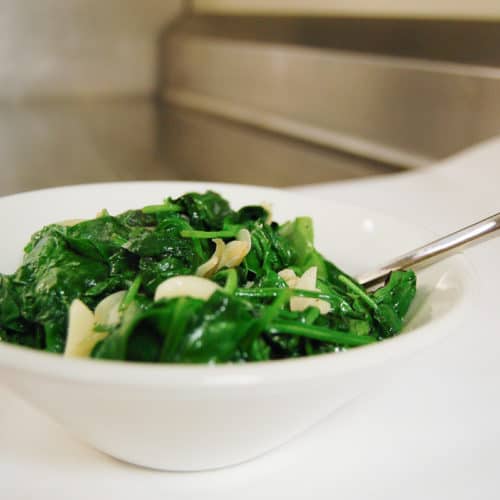 Sauteed Spinach with Fresh Garlic