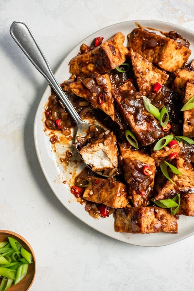 Fried Tofu with Black Bean Sauce