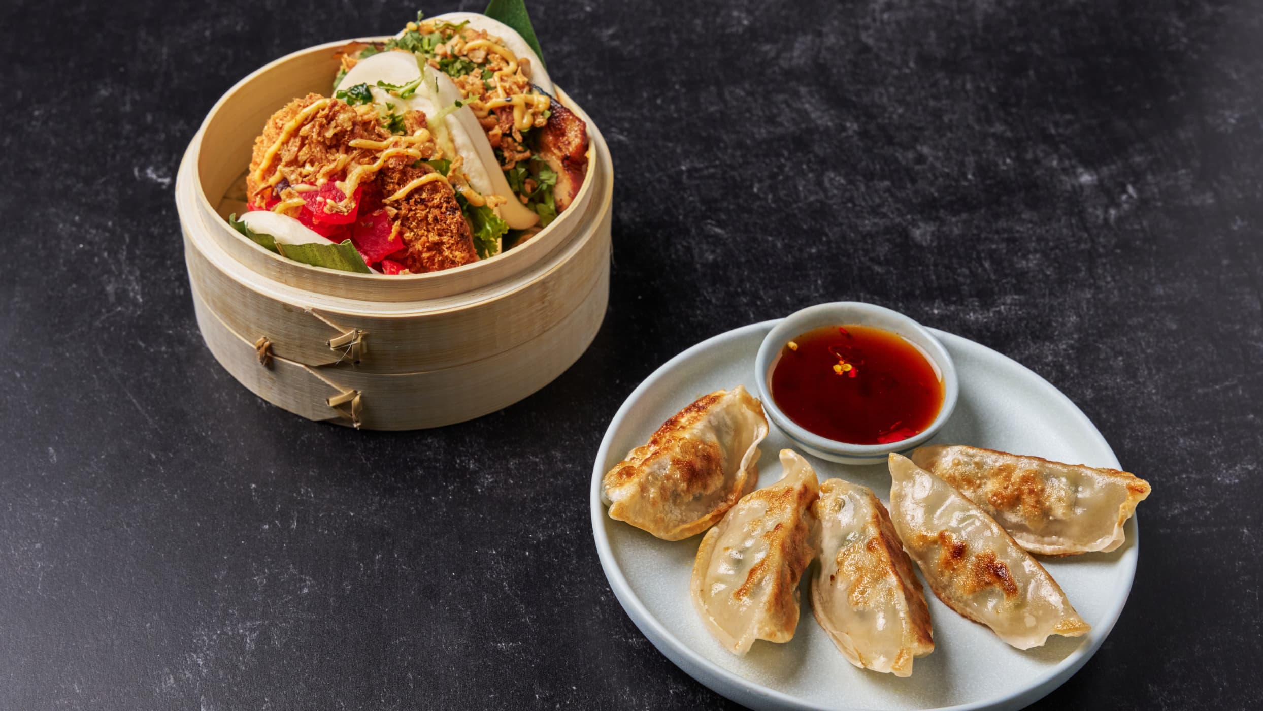 Two Bao Combo with Dumplings (5 pc)