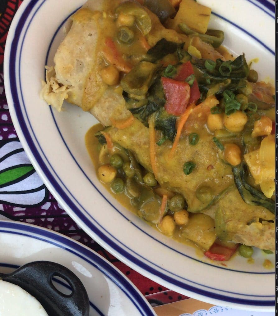 West Indian Curry Vegetable Roti