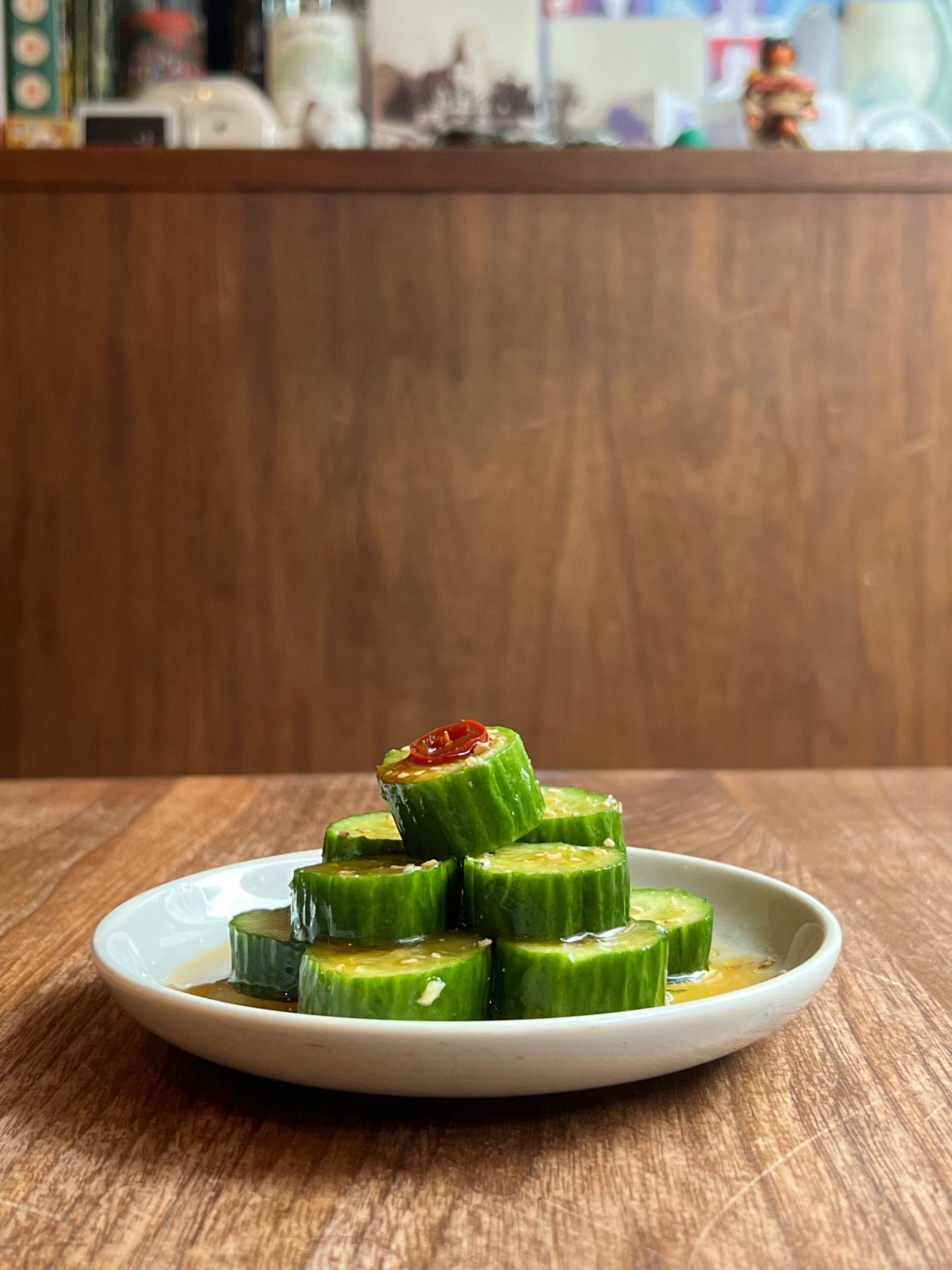 Garlicky cucumbers