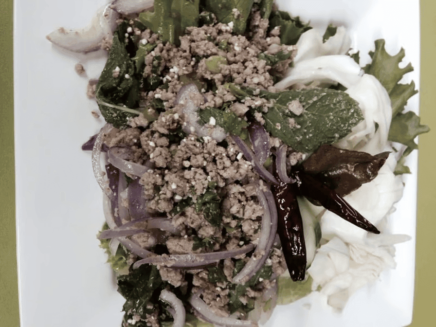 Larb Ped (White Rice)