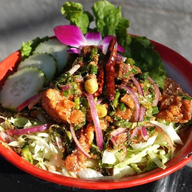 Larb Moo Grob (Crispy Pork Belly)