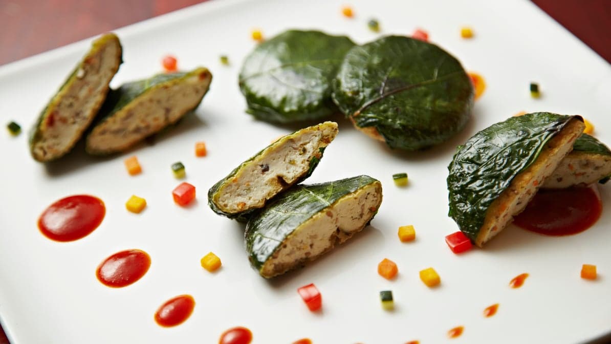 Spicy perilla leaf tofu patties
