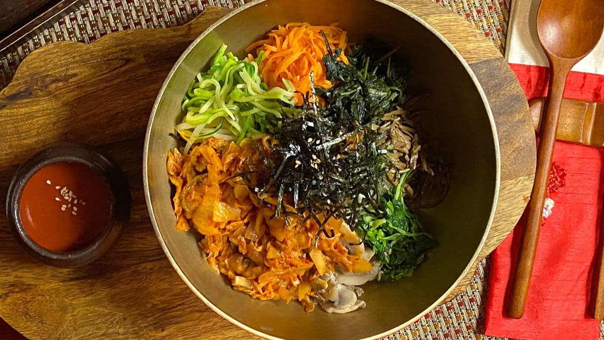 Spicy kimchi bibimbap