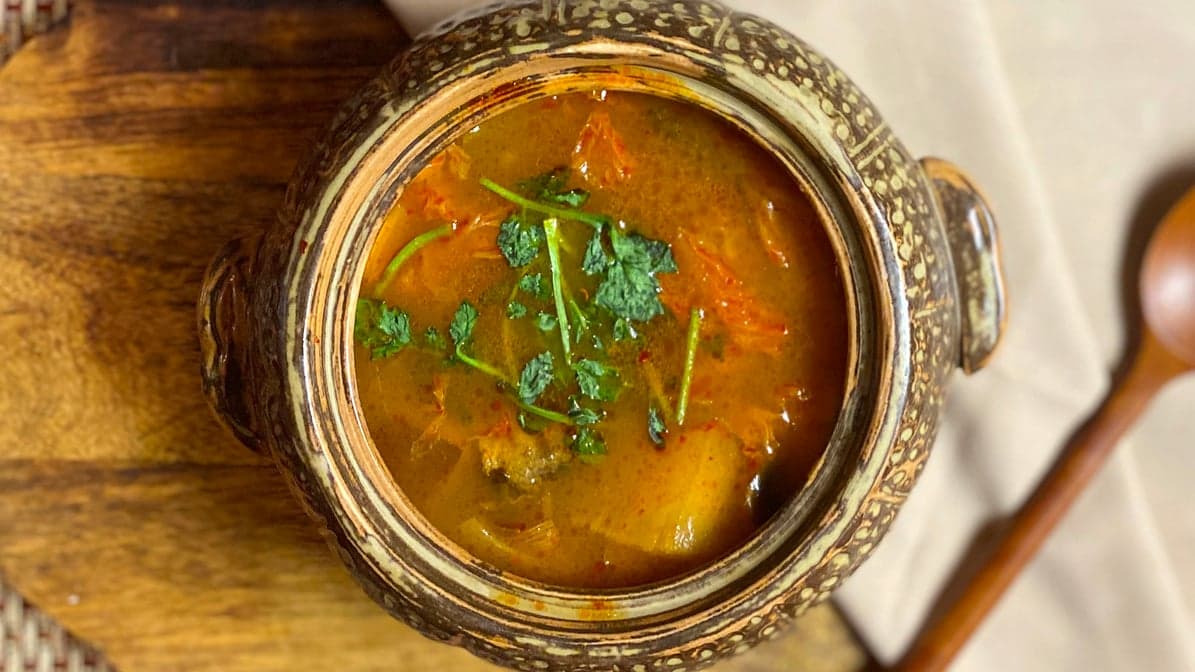 Spicy tofu kimchi hot pot
