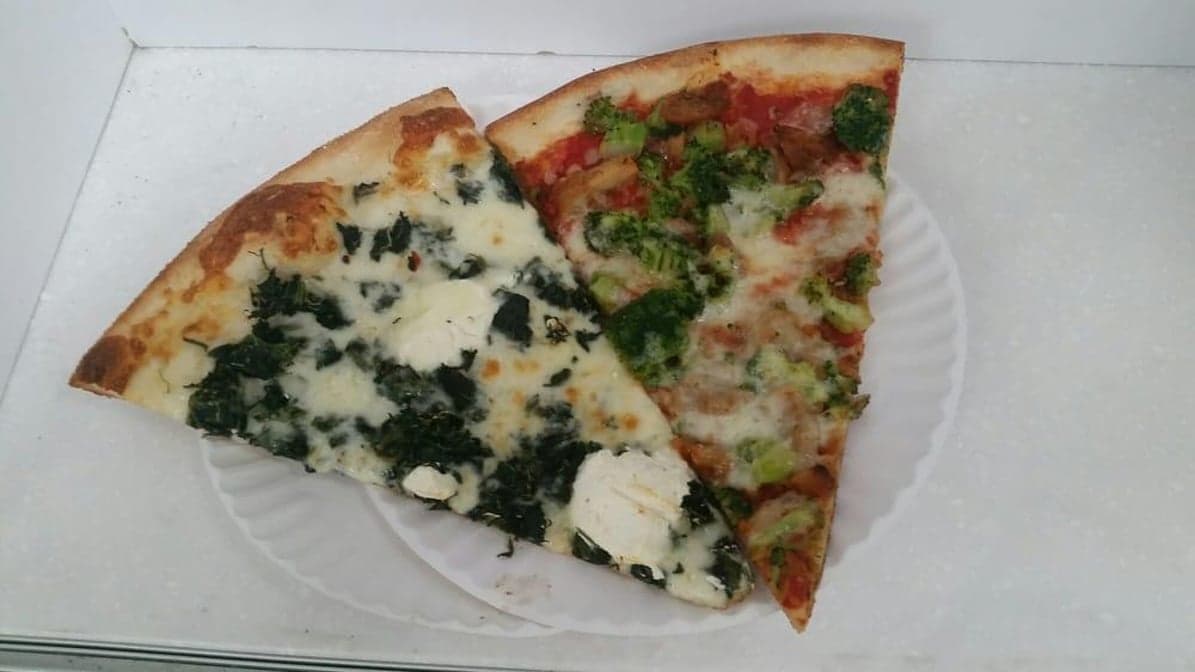 White Broccoli Pizza Slice