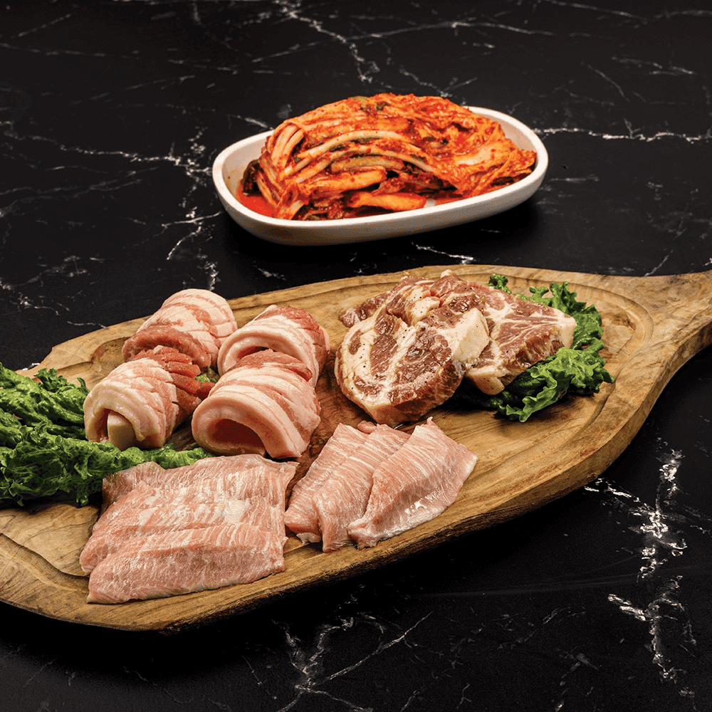 Pork Platter with Grilled Kimchi