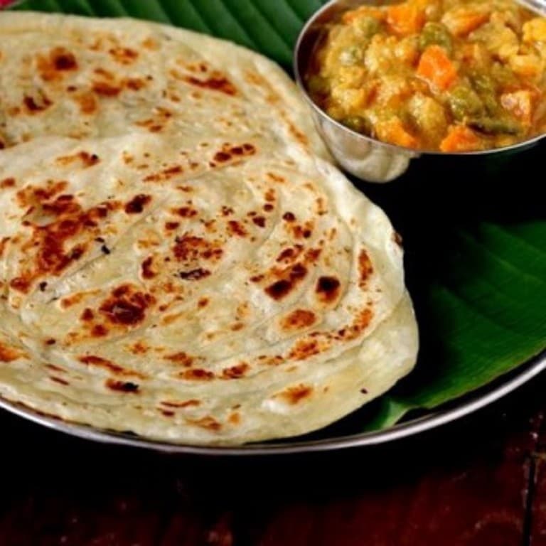Two Parottas with Vegetable Kuruma